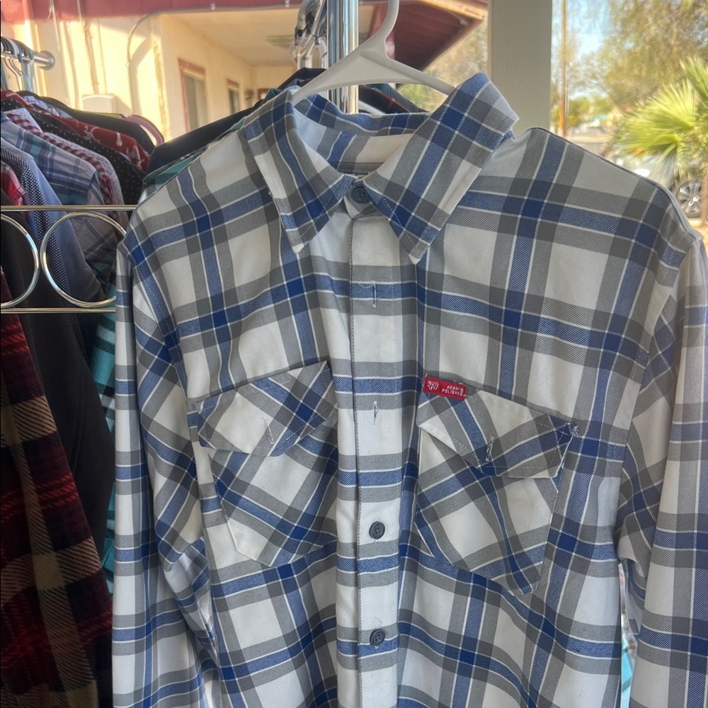 DIXXON Blue and White Plaid Men's Shirt